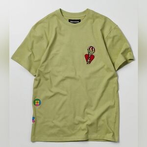 Reason Brand Heart Broken Olive Green Graphic Short Sleeve Tee Small NWT BA-2713